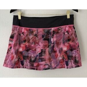 Lululemon Womens Pace Rival Skirt 8 Tall Sun Dazed Multi Pink Super Dark Skort